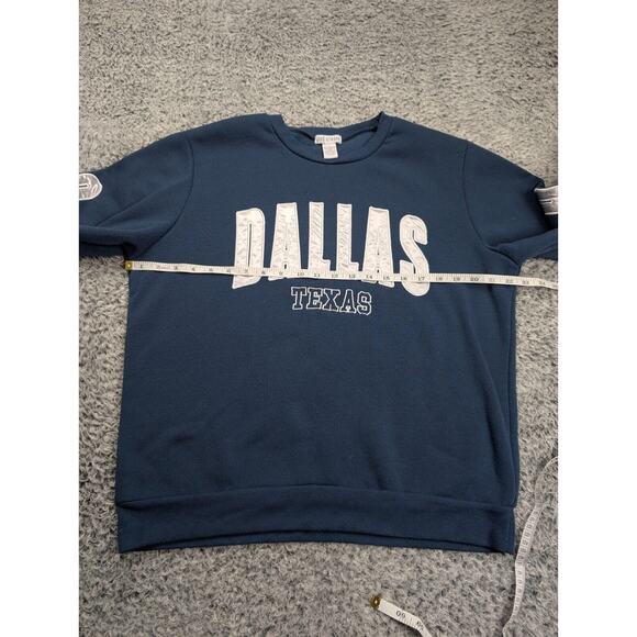 Dallas Texas Sweatshirt Adult Large Blue Crew Neck Pullover Destination Casual - Picture 3 of 6